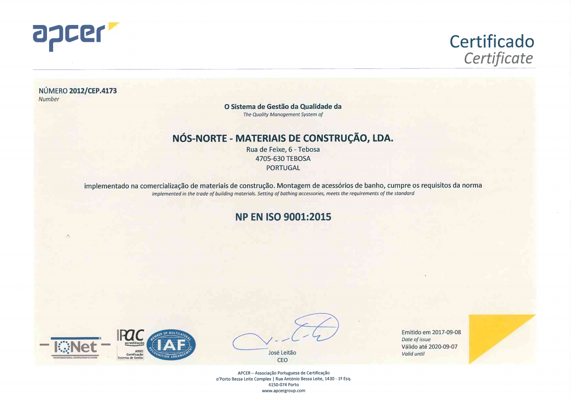 20170908 Certificado Qualidade Apcer